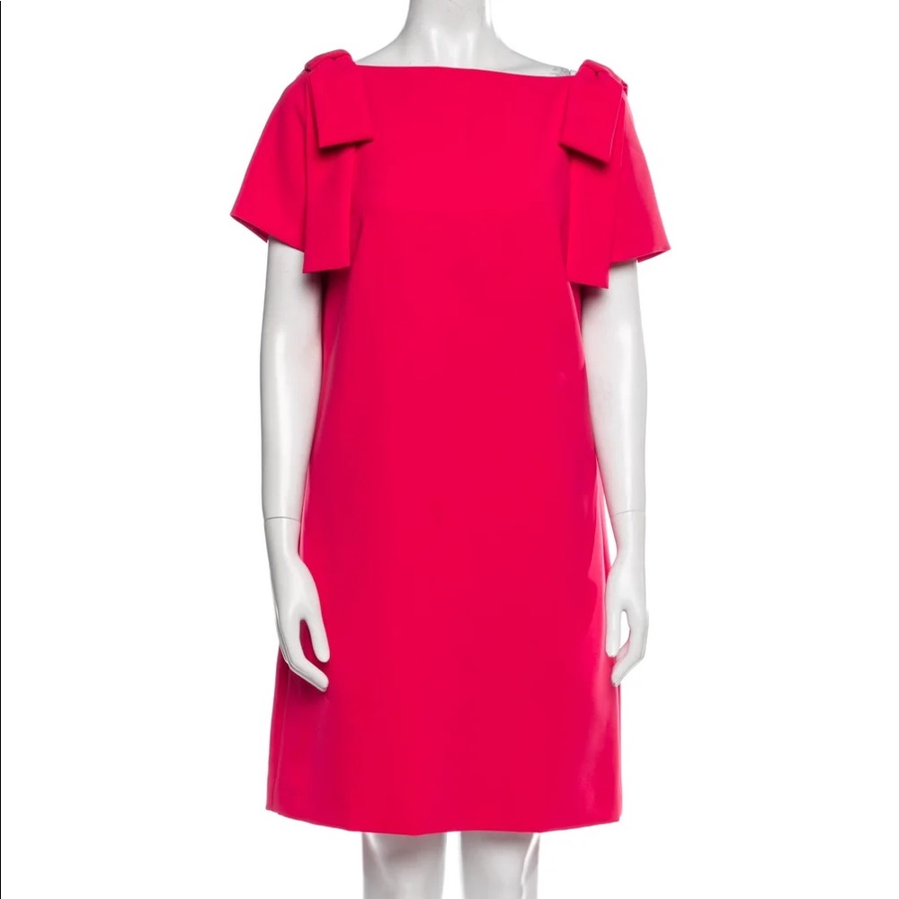 Carolina Herrera Pink Shoulder Bow Dress